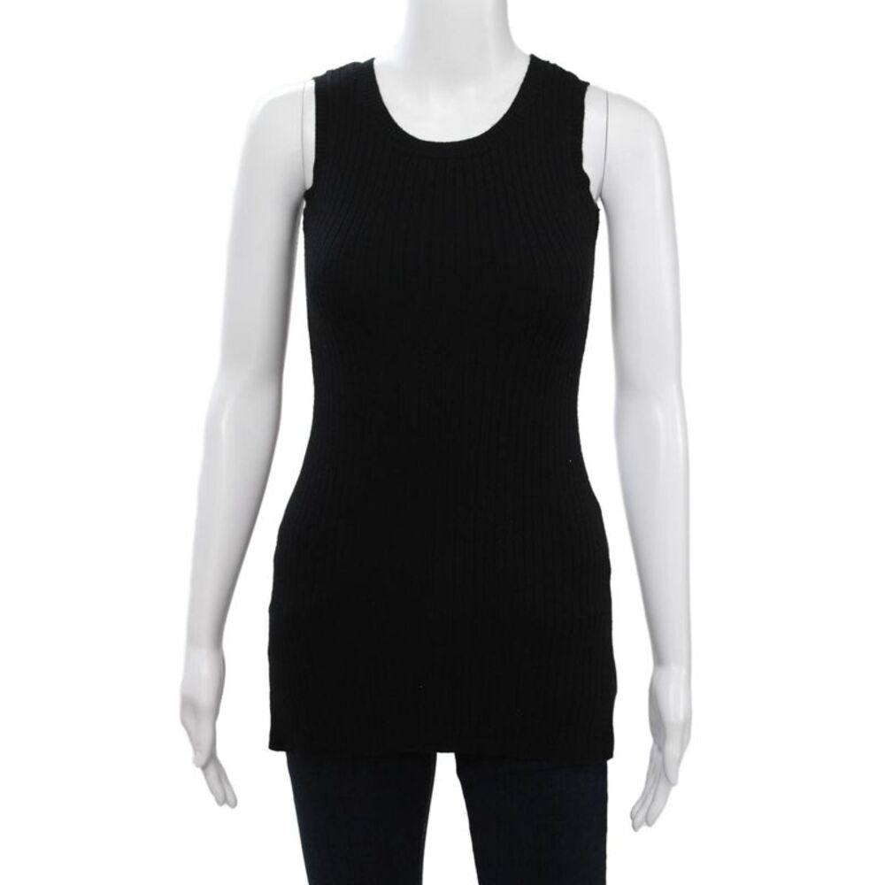Habitual Womens Basic Tunic Tank Sleeveless Black Round Neck Size 10